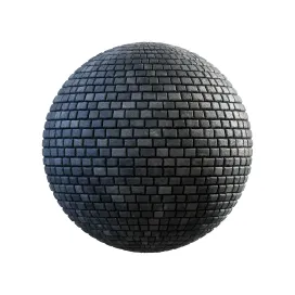 Dark grey stone pavement
